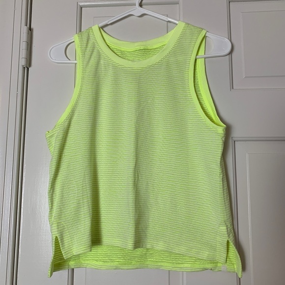 Lululemon Train to Be Tank Top Striped Electric Lemon Yellow W1DDIS Size 4 - Picture 5 of 10